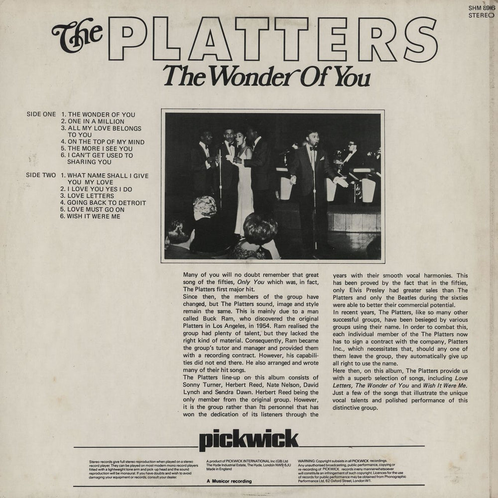 The Platters The Wonder Of You UK vinyl LP album (LP record)