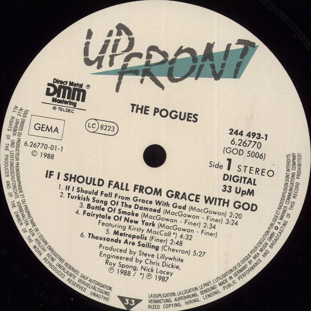 The Pogues If I Should Fall From Grace With God German vinyl LP album (LP record) POGLPIF708830