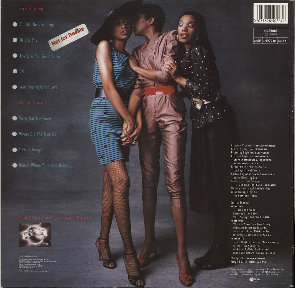 The Pointer Sisters Special Things German vinyl LP album (LP record) 035628508812