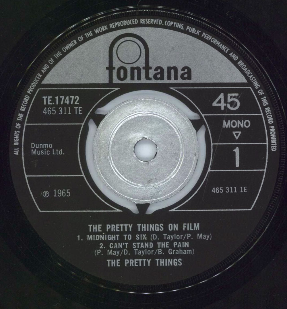 The Pretty Things On Film EP UK 7" vinyl single (7 inch record / 45) PTH07ON799956