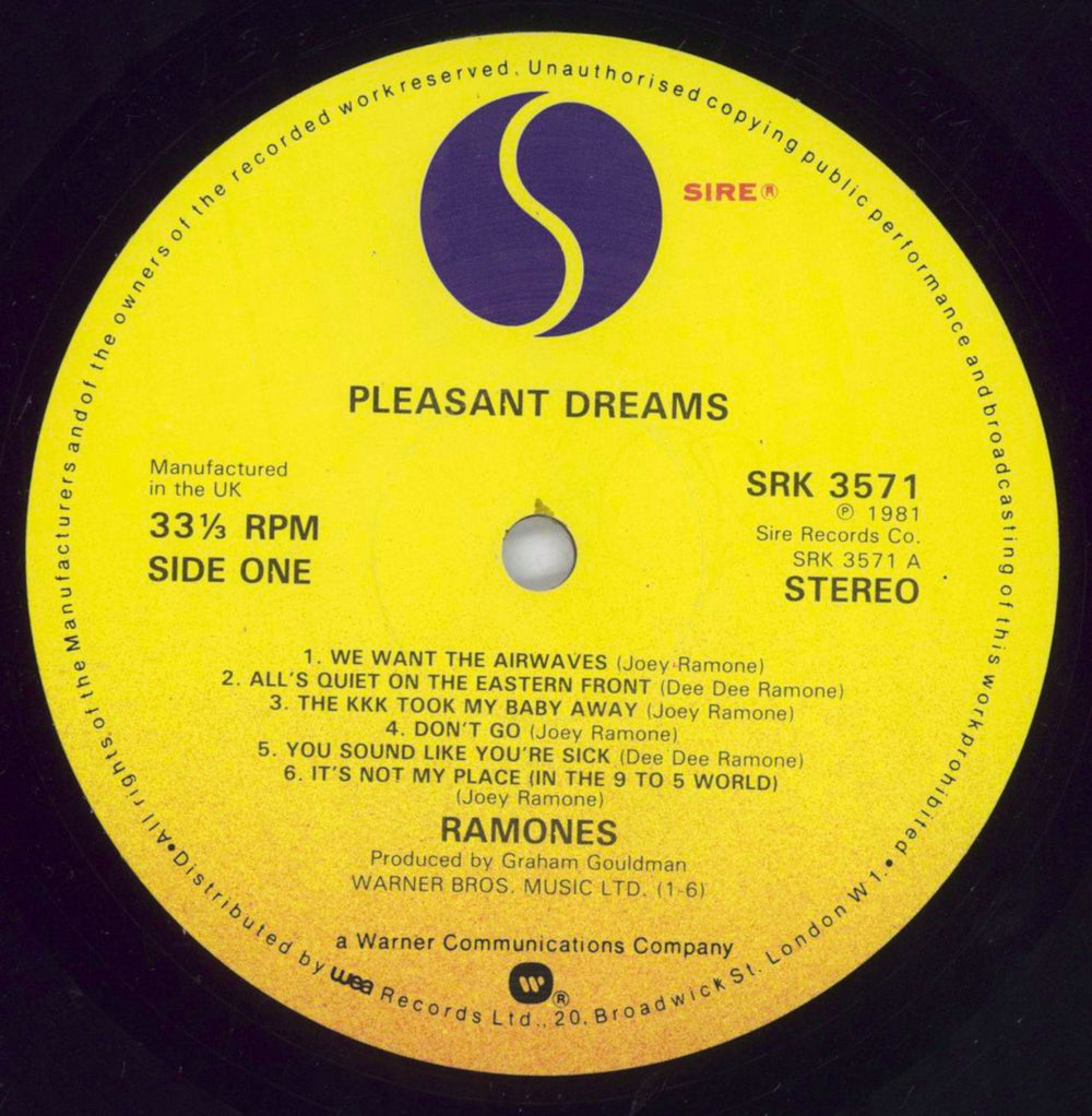 The Ramones Pleasant Dreams - Open Shrink US vinyl LP album (LP record) RAMLPPL830364