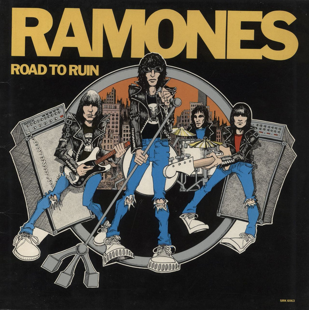 The Ramones Road To Ruin - Black vinyl UK vinyl LP album (LP record) SRK6063