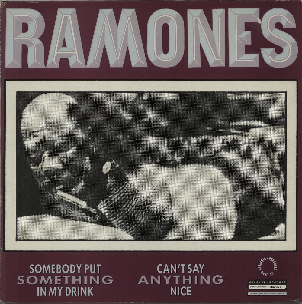 The Ramones Somebody Put Something In My Drink + Poster UK 12" vinyl single (12 inch record / Maxi-single) BEG157T