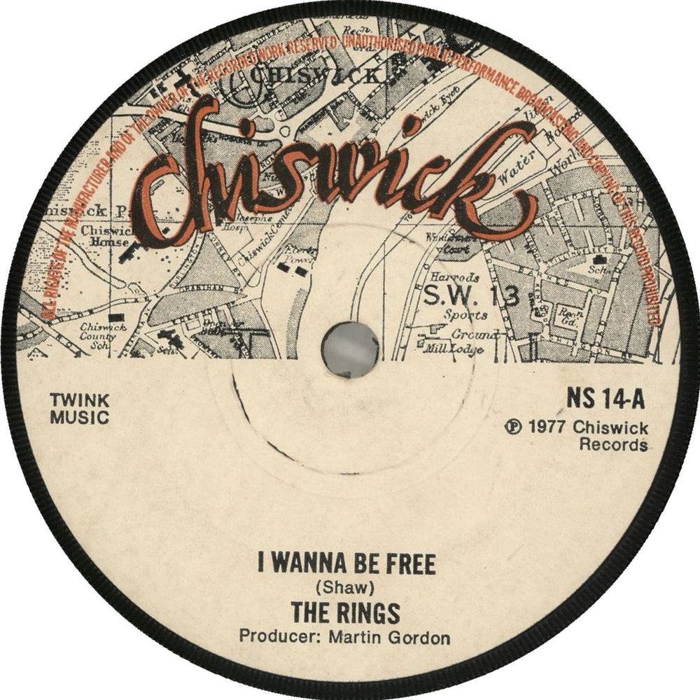 The Rings I Wanna Be Free - 2nd UK 7" vinyl single (7 inch record / 45) NS14