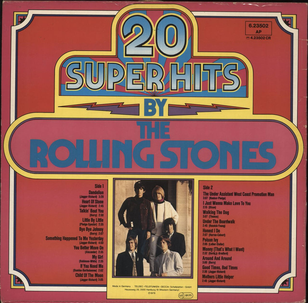 The Rolling Stones 20 Super Hits German vinyl LP album (LP record)