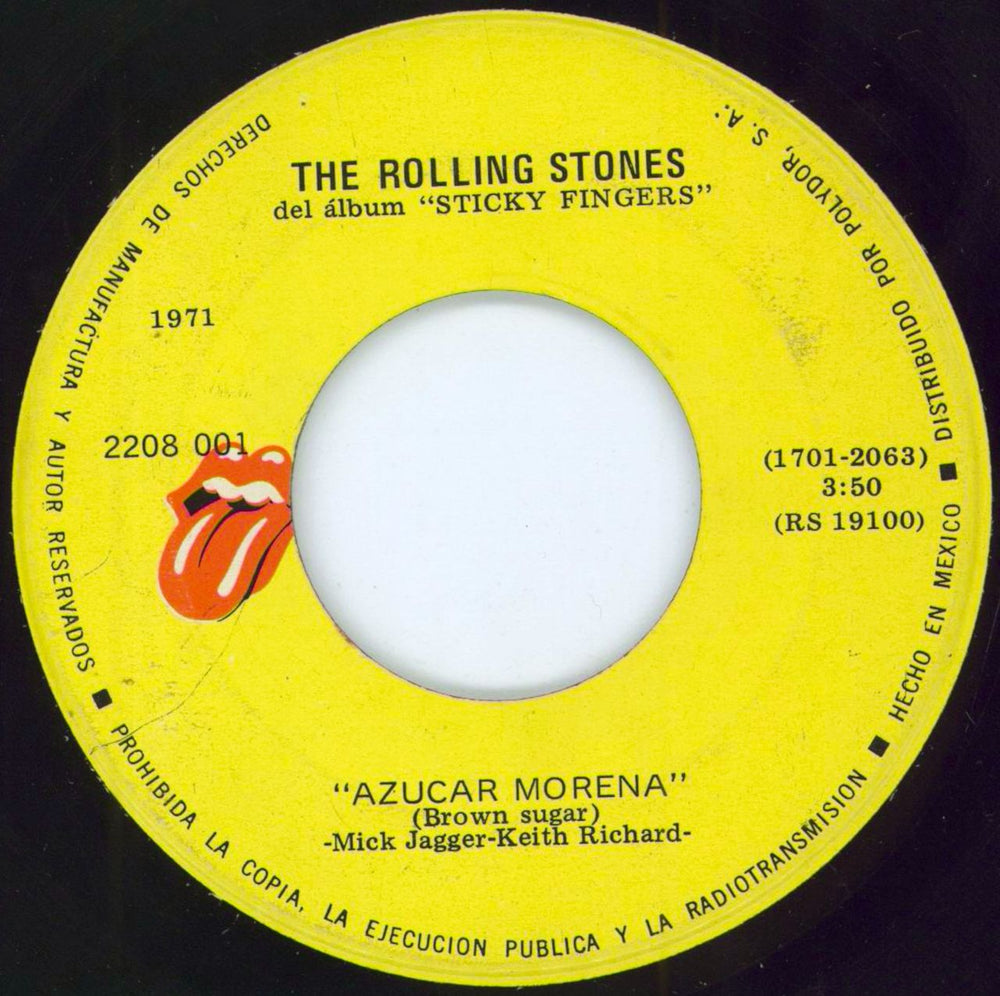 The Rolling Stones Azucar Morena Mexican 7" vinyl single (7 inch record / 45) ROL07AZ123739