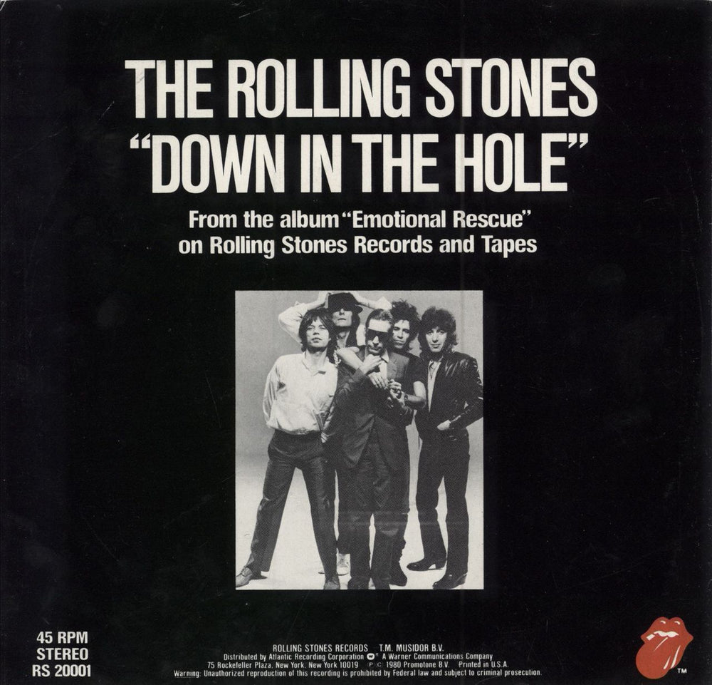 The Rolling Stones Emotional Rescue - Promo + Sleeve US Promo 7" vinyl single (7 inch record / 45)