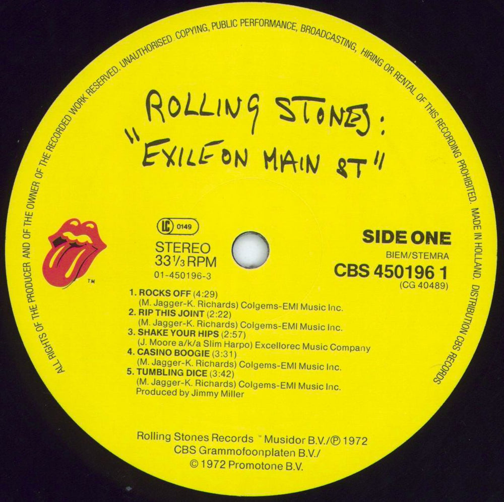 The Rolling Stones Exile On Main St Dutch 2-LP vinyl record set (Double LP Album) ROL2LEX804454