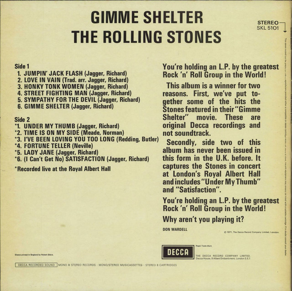 The Rolling Stones Gimme Shelter - glossy p/s UK vinyl LP album (LP record)