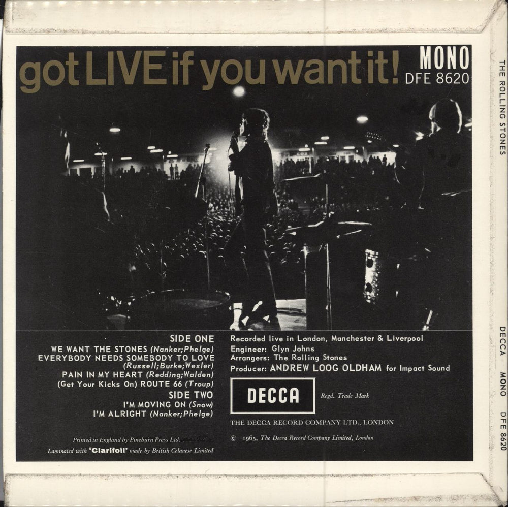 The Rolling Stones Got Live If You Want It EP - 70s + F/B UK 7" vinyl single (7 inch record / 45)