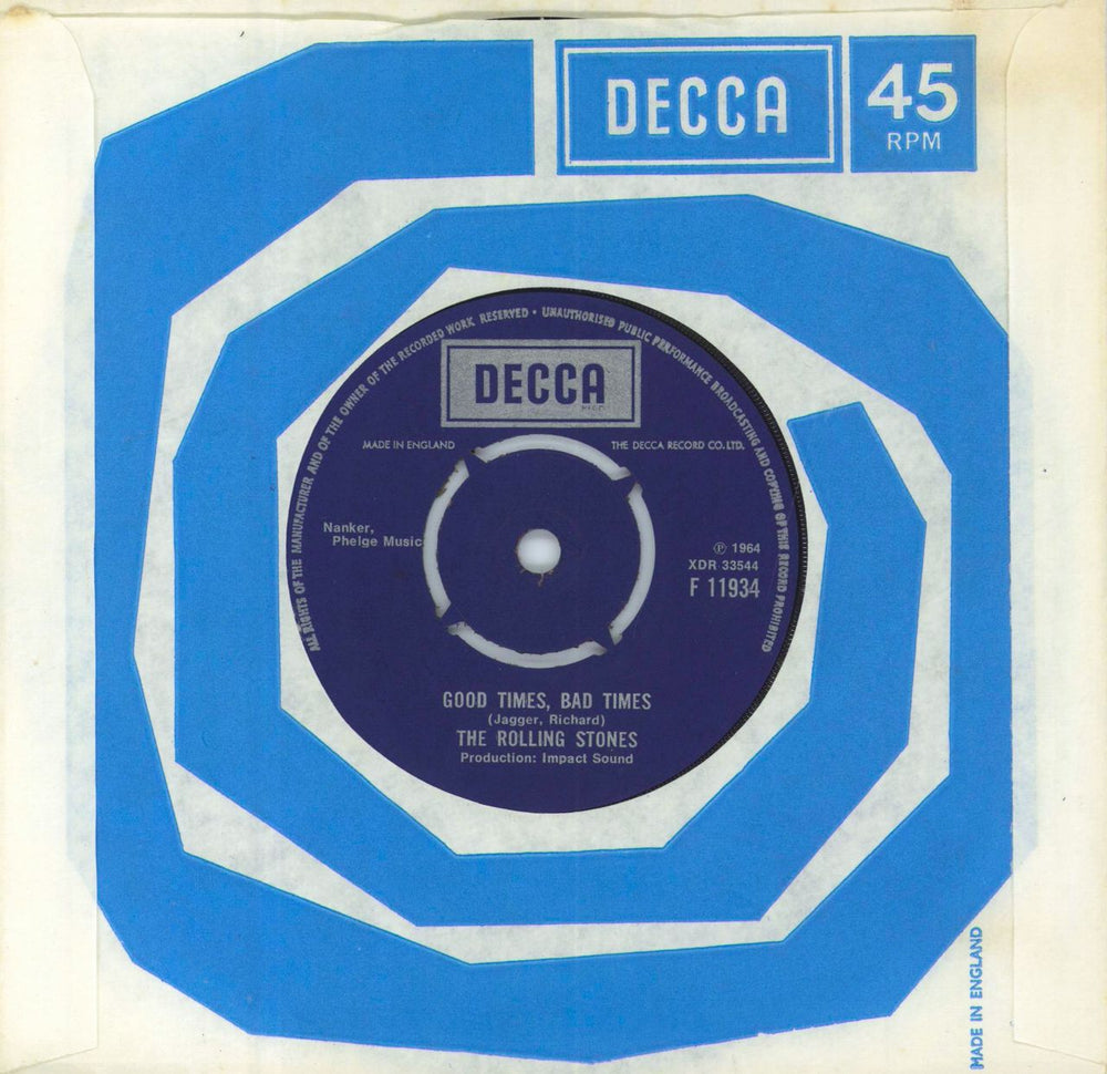 The Rolling Stones It's All Over Now - 3rd UK 7" vinyl single (7 inch record / 45)