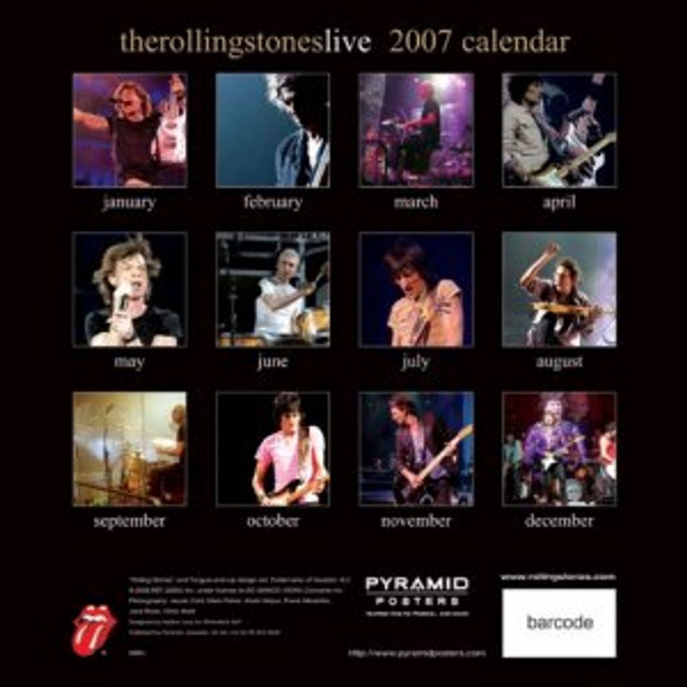 The Rolling Stones Official Calendar 2007 UK calendar ROLCAOF353612