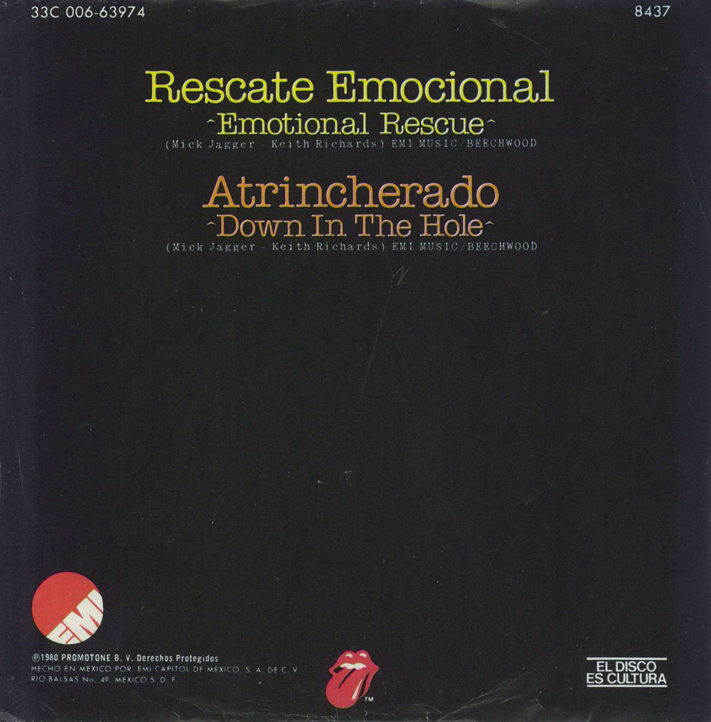 The Rolling Stones Rescate Emocional + P/S Mexican 7" vinyl single (7 inch record / 45)