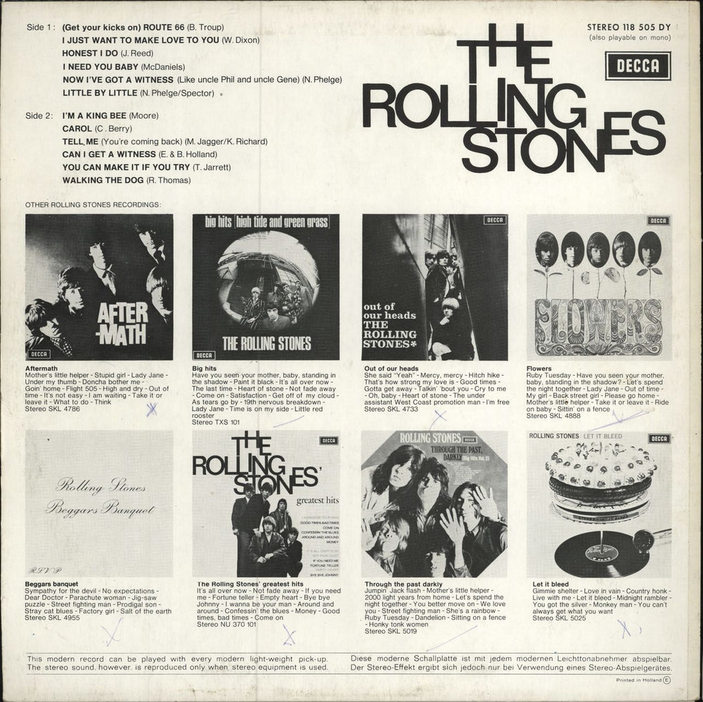 The Rolling Stones The Rolling Stones - Front-laminated Dutch vinyl LP album (LP record)