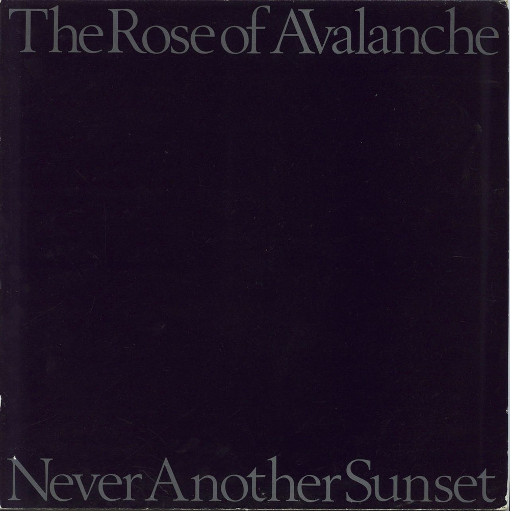 The Rose Of Avalanche Never Another Sunset UK vinyl LP album (LP record) AVELP1