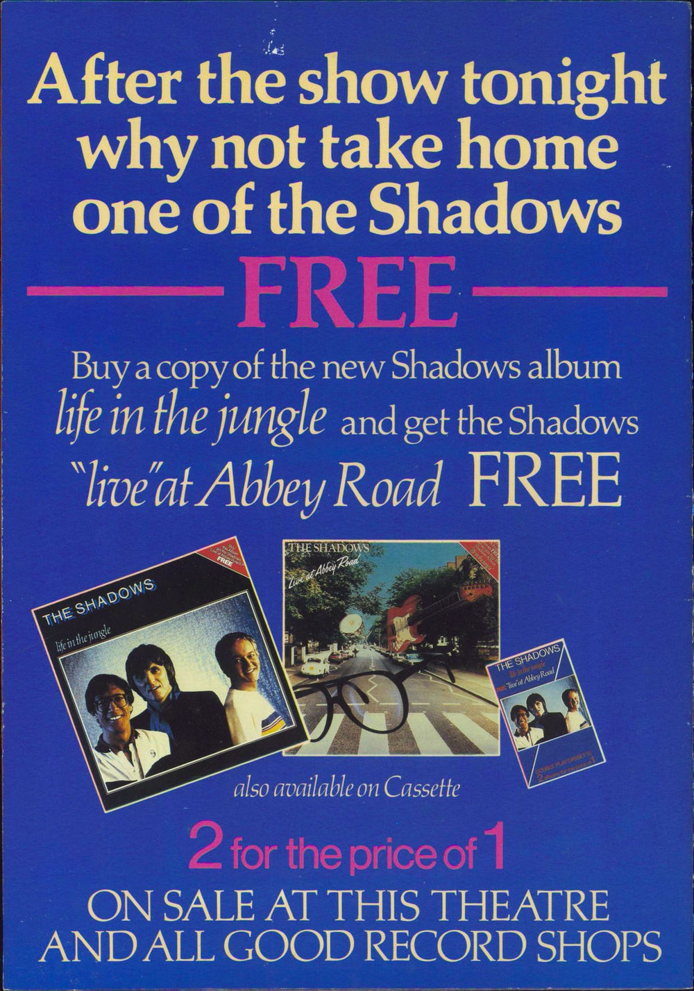 The Shadows In Concert + Ticket Stub UK tour programme