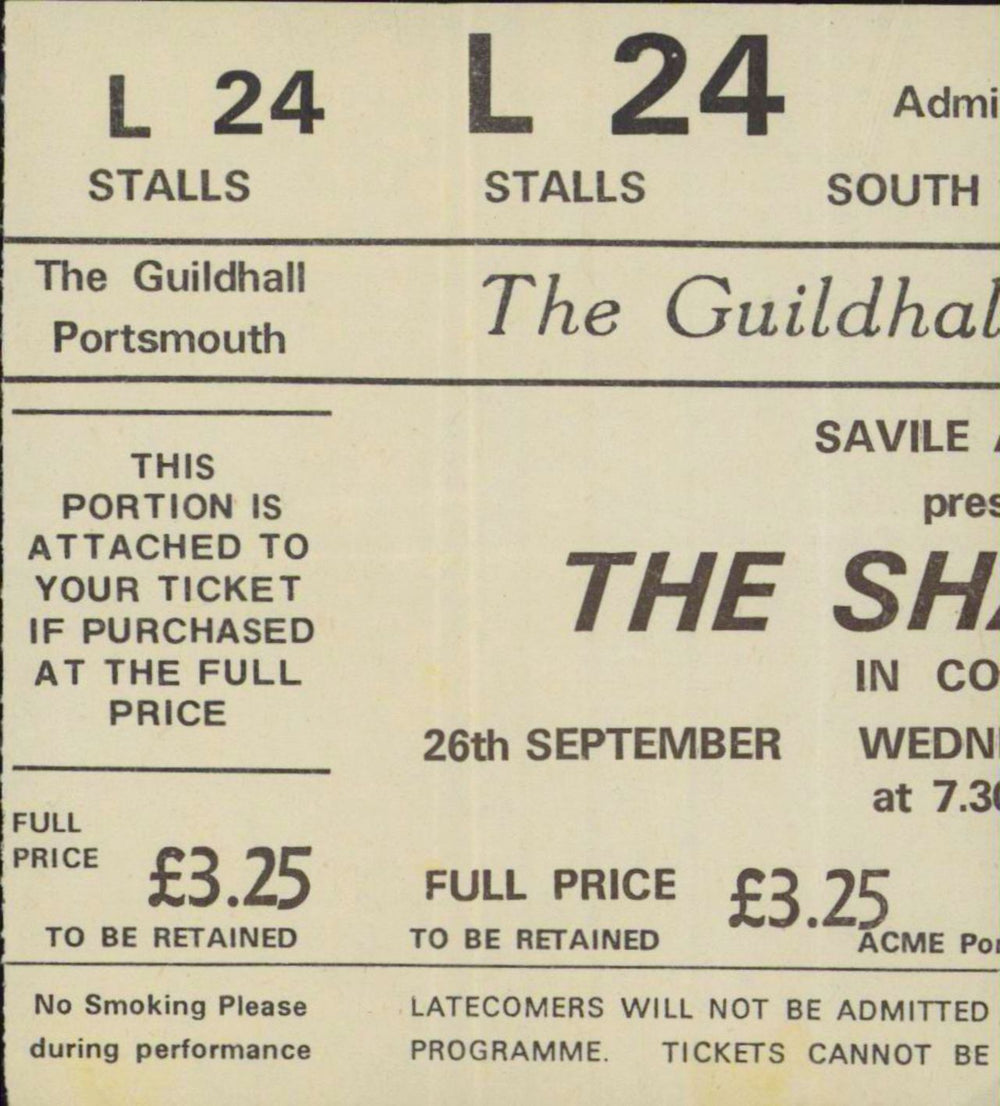 The Shadows UK Tour '79 + Ticket stub UK tour programme