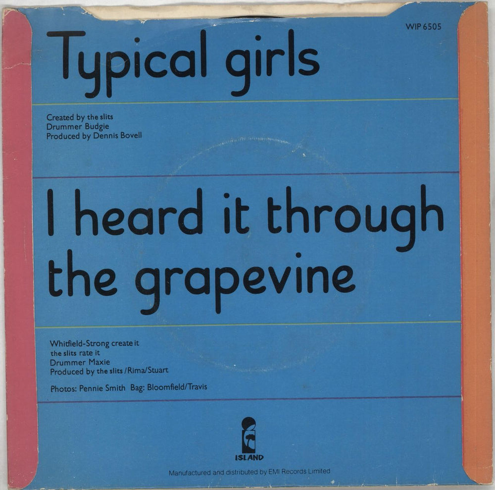 The Slits Typical Girls - P/S - 4pr UK 7" vinyl single (7 inch record / 45)