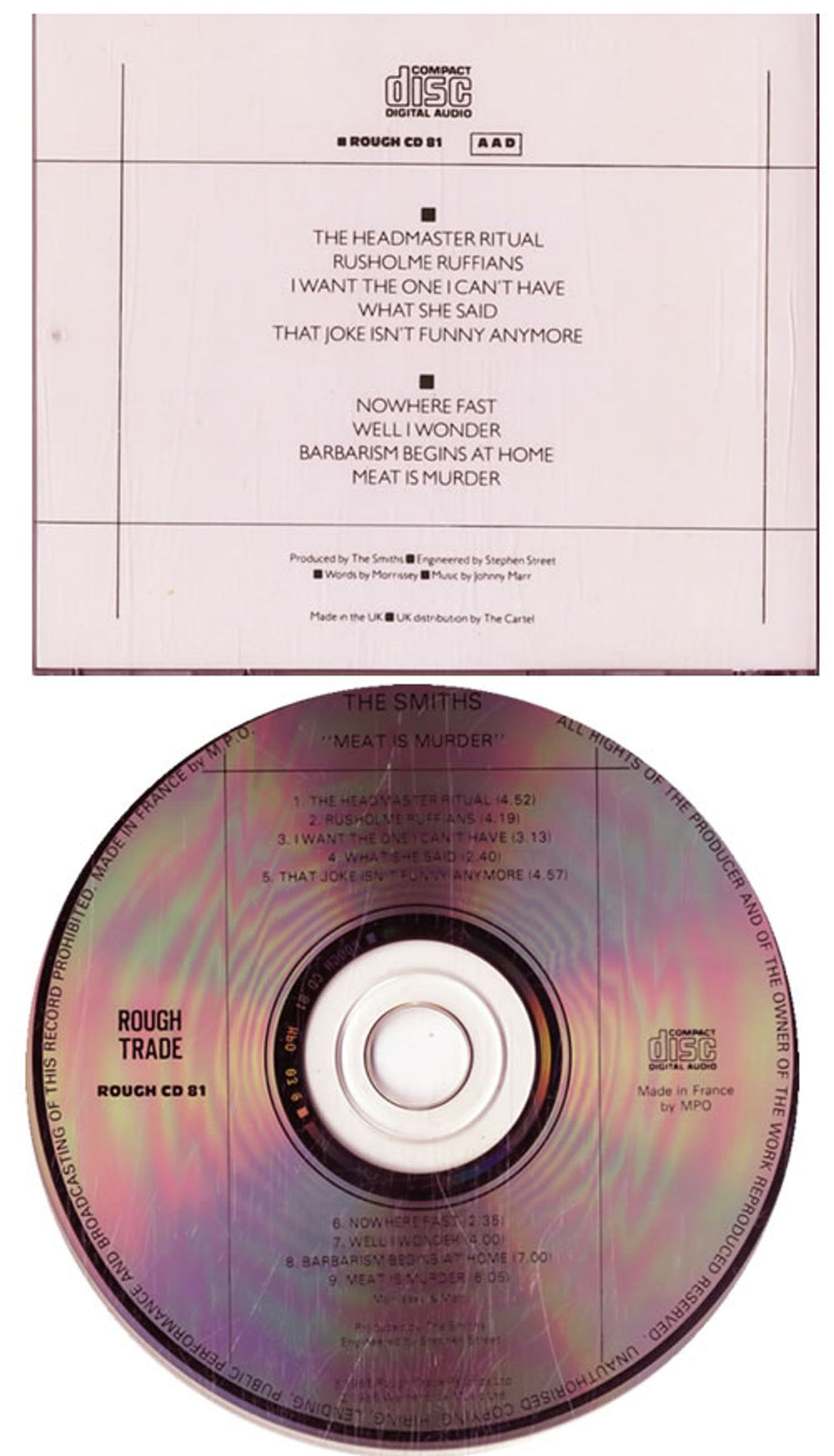 The Smiths Meat Is Murder UK CD album (CDLP) SMICDME150242