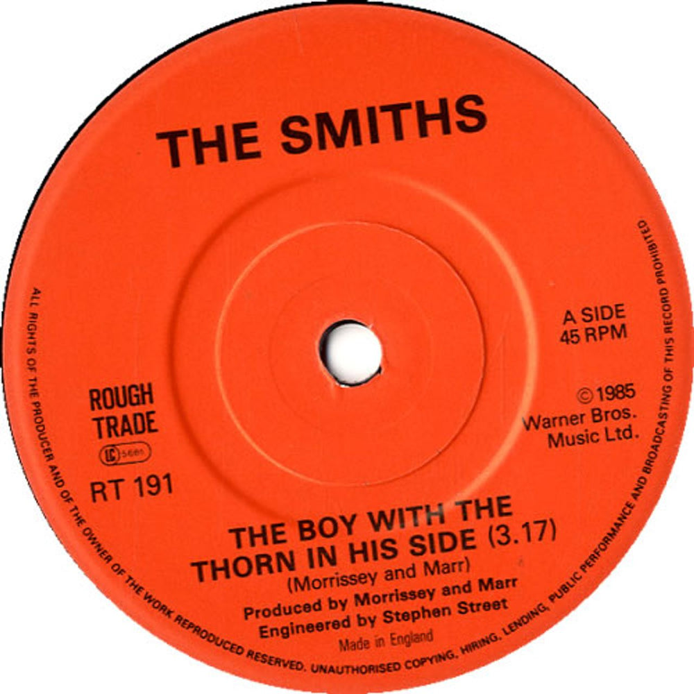 The Smiths The Boy With The Thorn In His Side - Solid UK 7" vinyl single (7 inch record / 45) SMI07TH595233