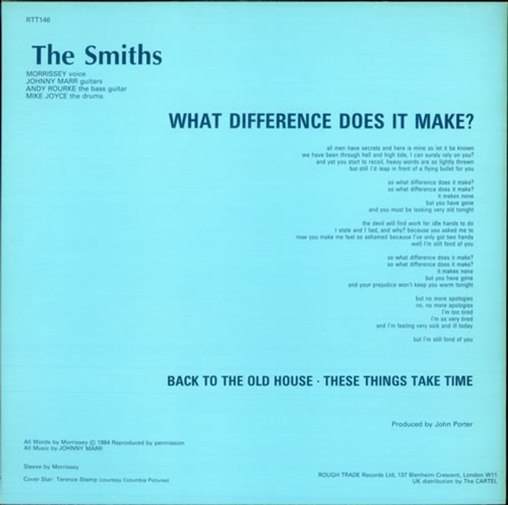 The Smiths What Difference Does It Make? - Stamp ps/no logo UK 12" vinyl single (12 inch record / Maxi-single) SMI12WH00141