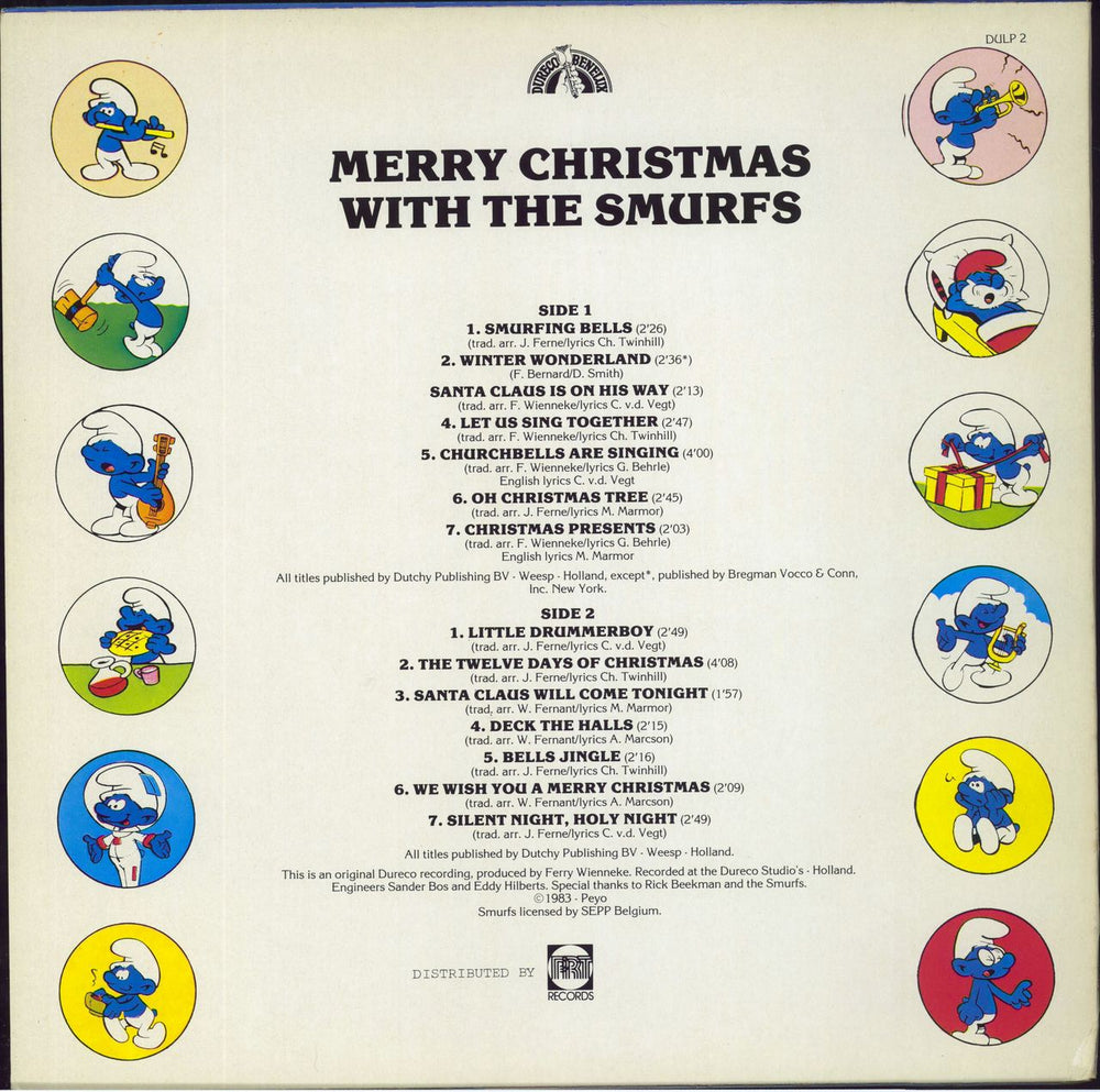 The Smurfs Merry Christmas With The Smurfs - Test Pressing UK vinyl LP album (LP record)