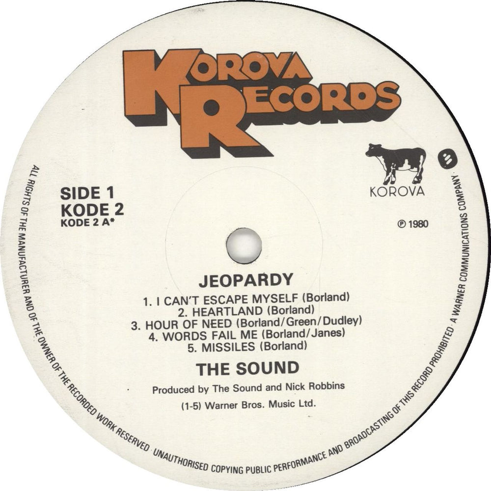 The Sound Jeopardy UK vinyl LP album (LP record)