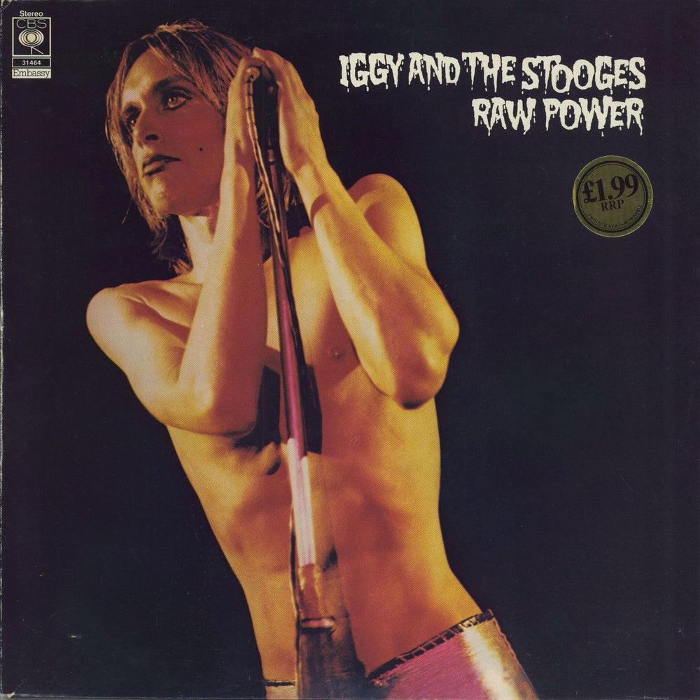 The Stooges Raw Power - gold price sticker UK vinyl LP album (LP record) 31464