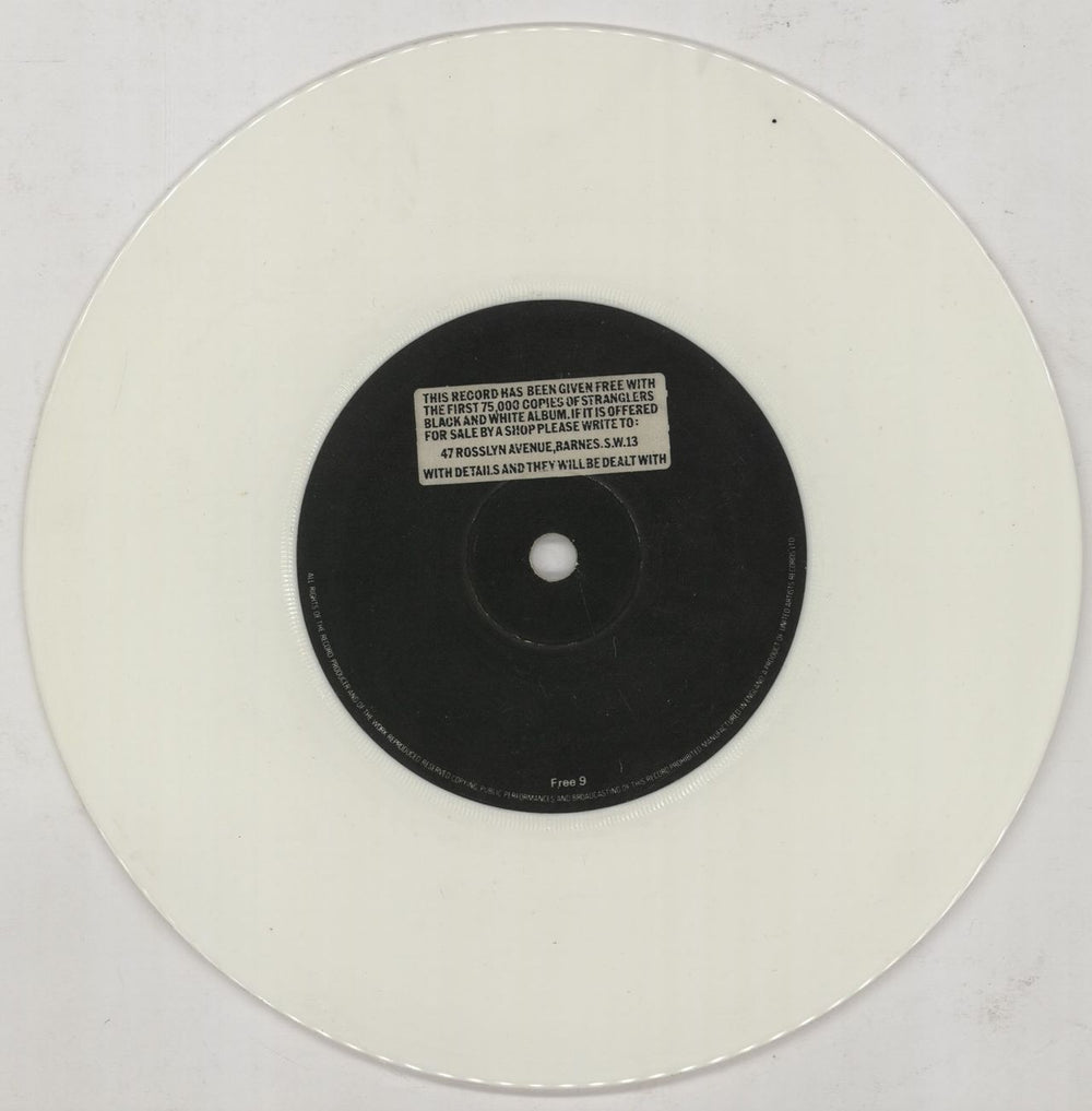 The Stranglers Walk On By - White Vinyl UK Promo 7" vinyl single (7 inch record / 45) FREE9