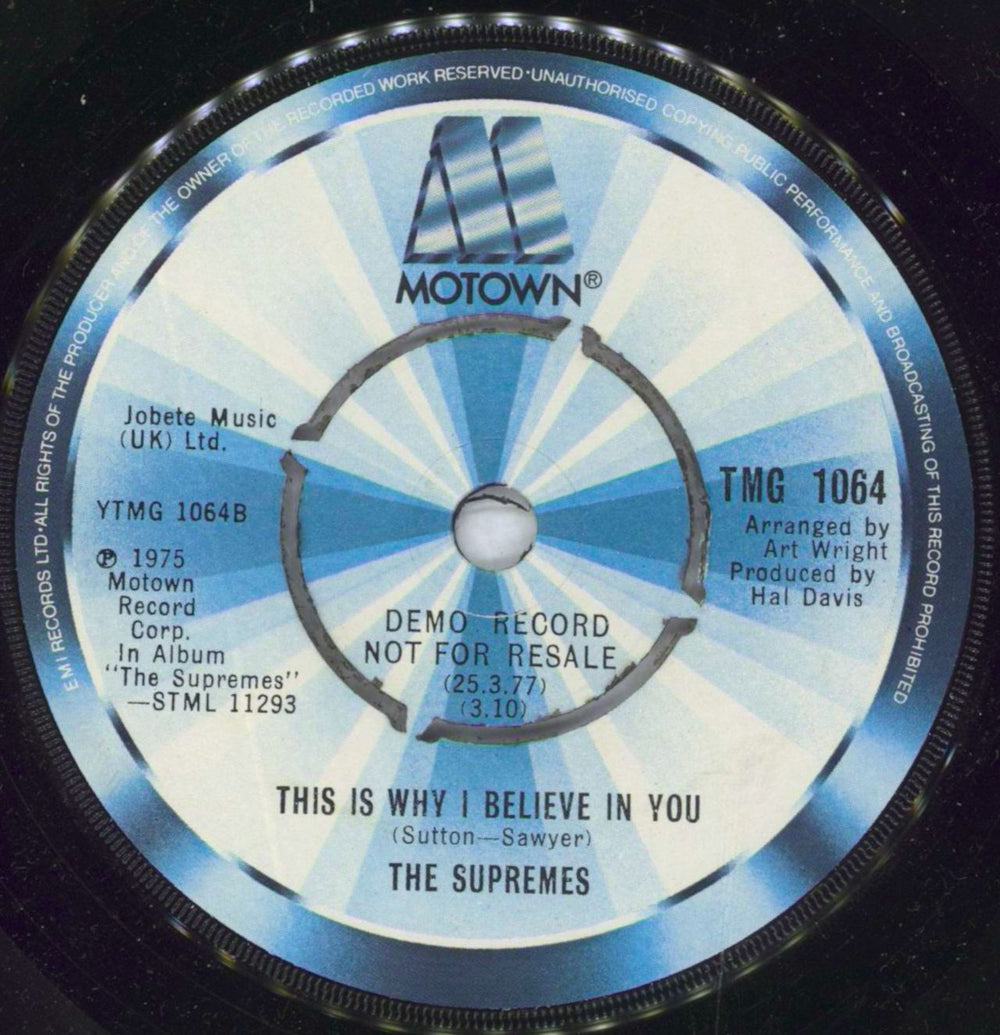 The Supremes Love I Never Knew You Could Feel So Good UK Promo 7" vinyl single (7 inch record / 45)