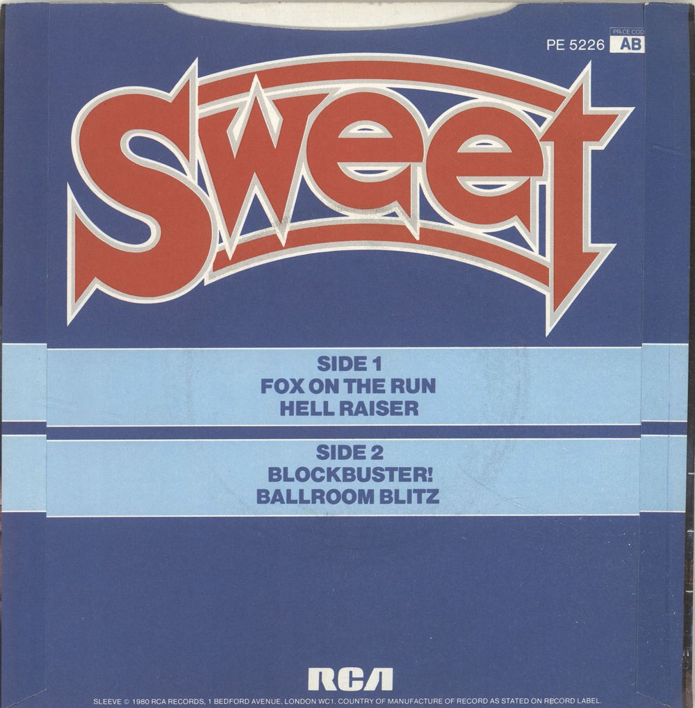 The Sweet Fox On The Run EP UK 7" vinyl single (7 inch record / 45) SWT07FO694310