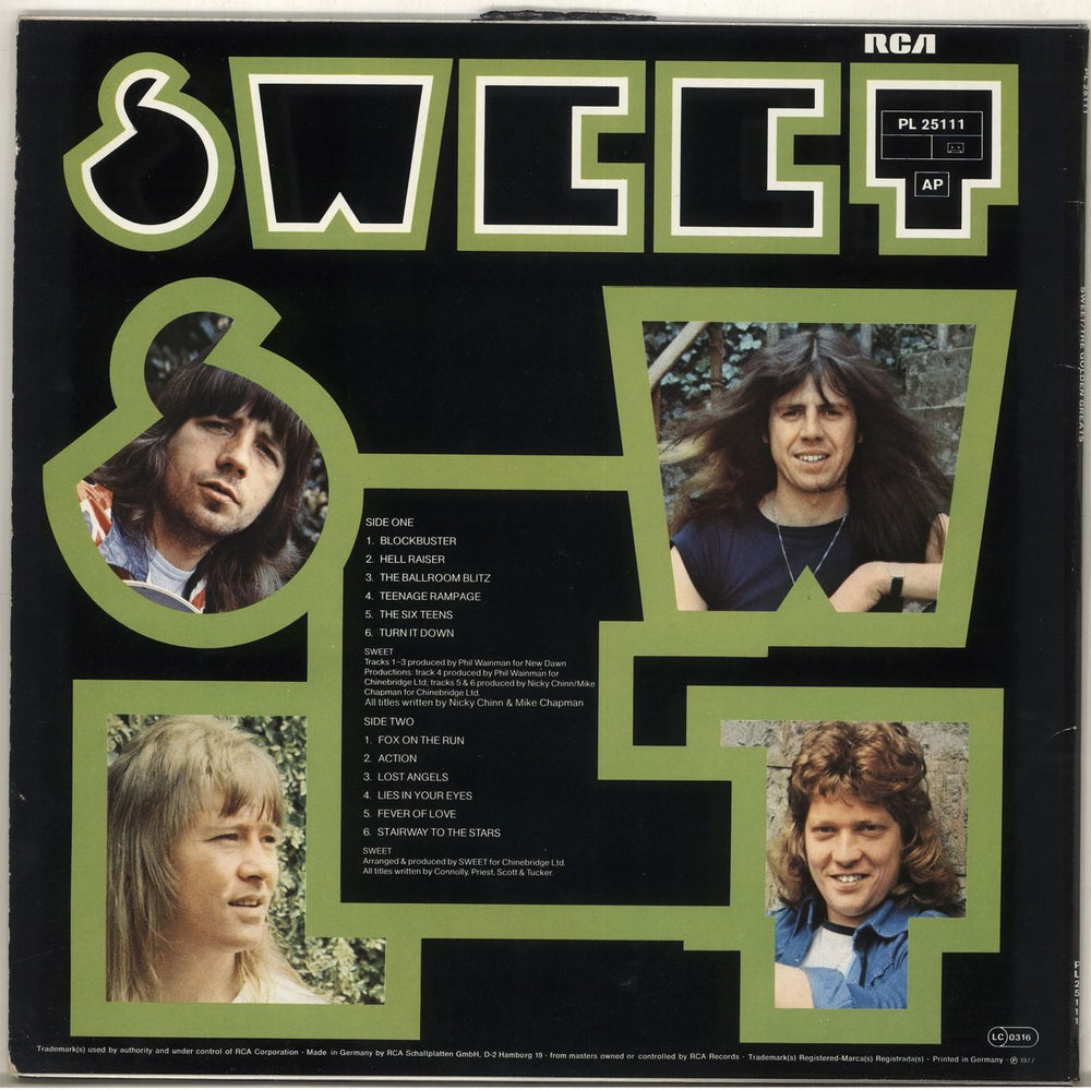 The Sweet The Golden Greats - EX UK vinyl LP album (LP record)