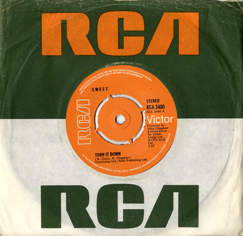 The Sweet Turn It Down - 4pr UK 7" vinyl single (7 inch record / 45) RCA2480