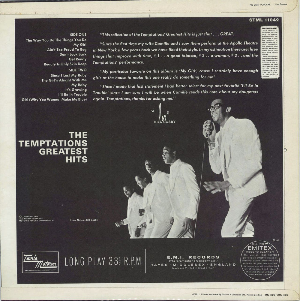 The Temptations Greatest Hits - 1st UK vinyl LP album (LP record)