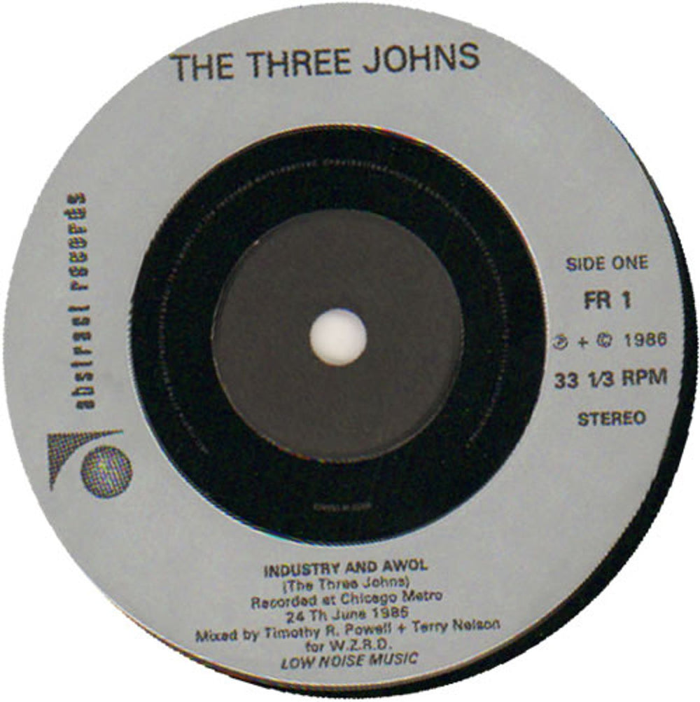 The Three Johns Industry And Awol UK 7" vinyl single (7 inch record / 45) FR1