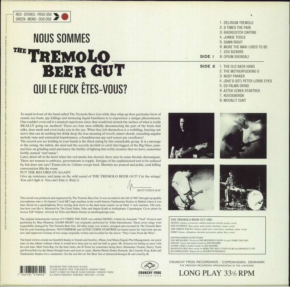 The Tremolo Beer Gut Nous Sommes The Tremolo Beer Gut Qui Le Fuck Êtes-Vous? Danish vinyl LP album (LP record) 7332181018004