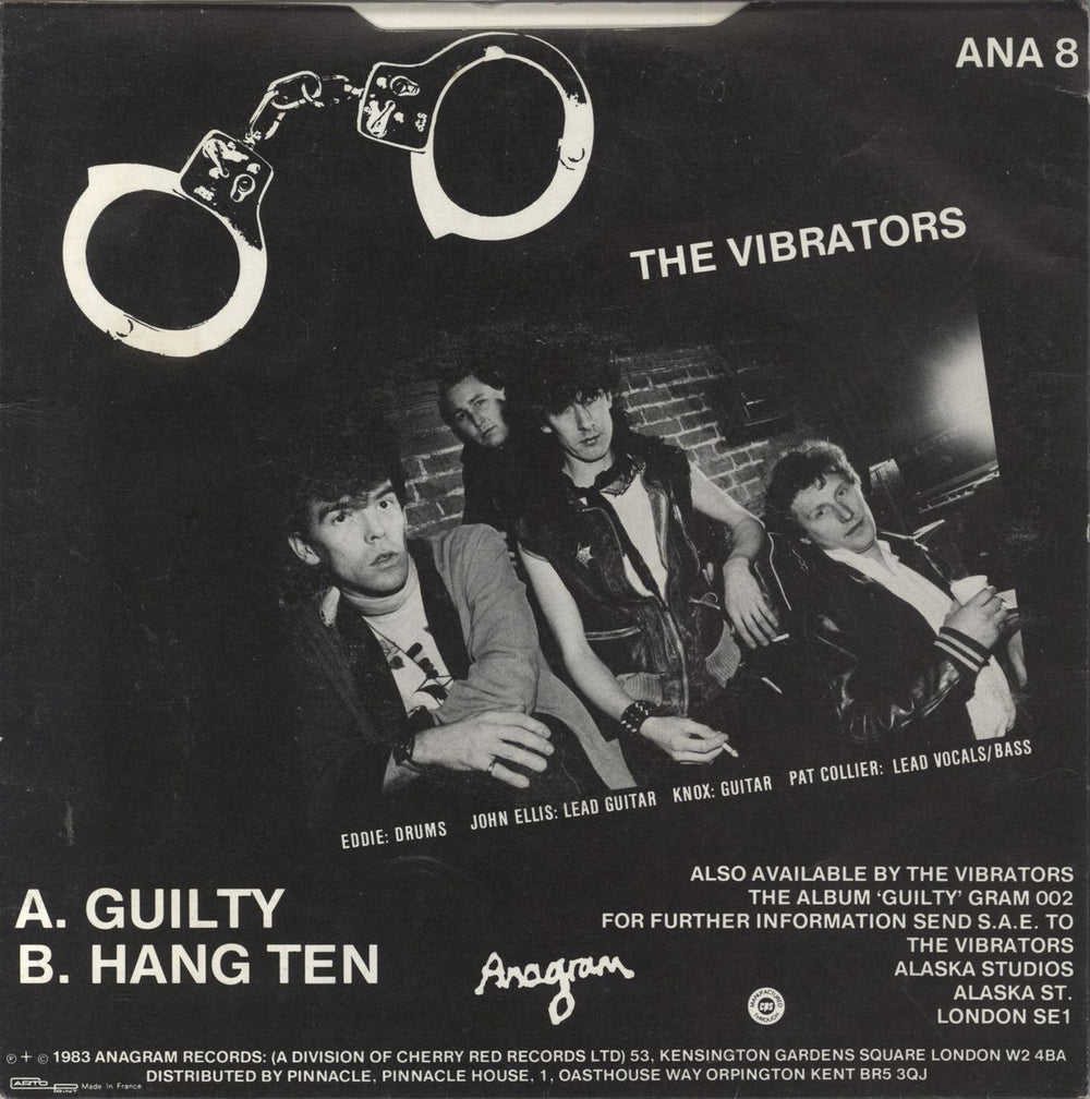 The Vibrators Guilty UK 7" vinyl single (7 inch record / 45)