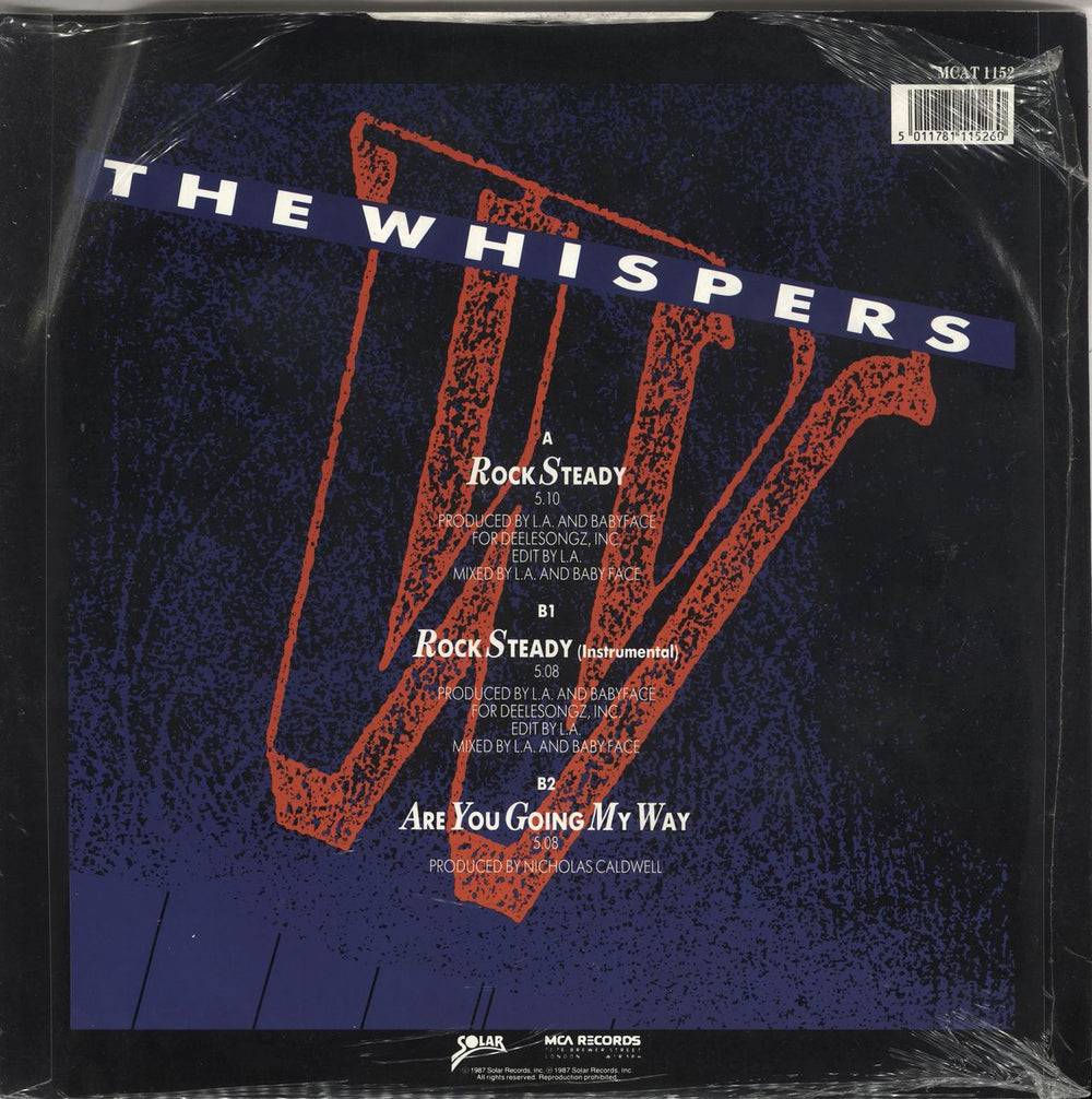 The Whispers Rock Steady - Opened shrink UK 12" vinyl single (12 inch record / Maxi-single) 5011781115260