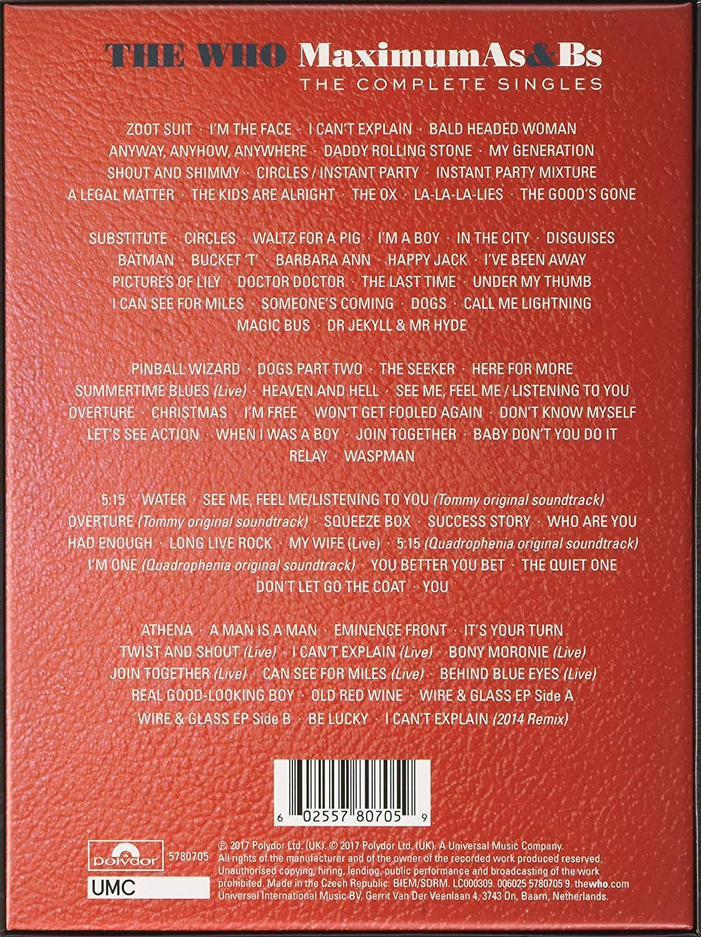 The Who Maximum As & Bs (The Complete Singles) Dutch CD Album Box Set WHODXMA778851
