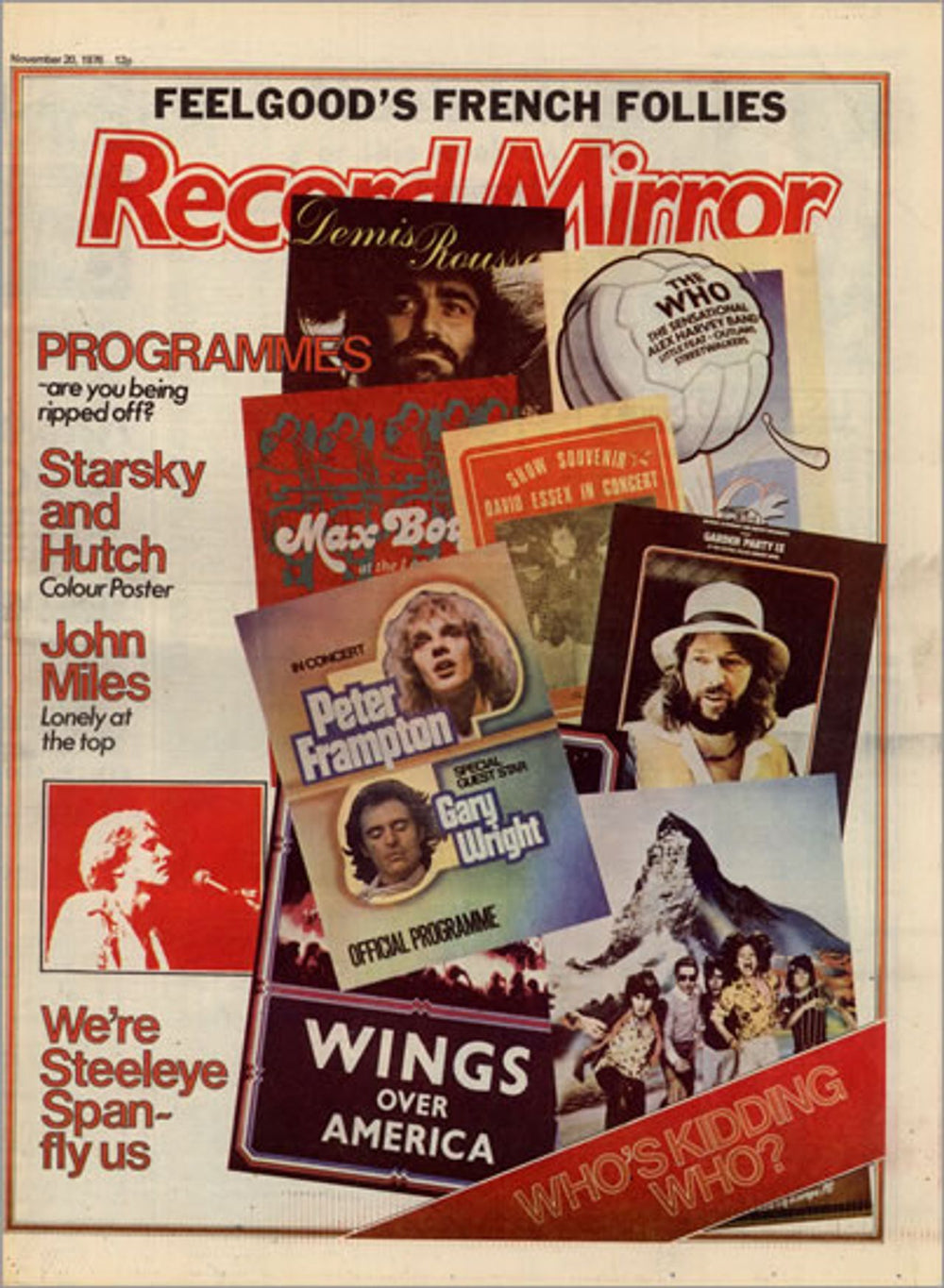 The Who Record Mirror - November 1976 UK magazine MAGAZINE