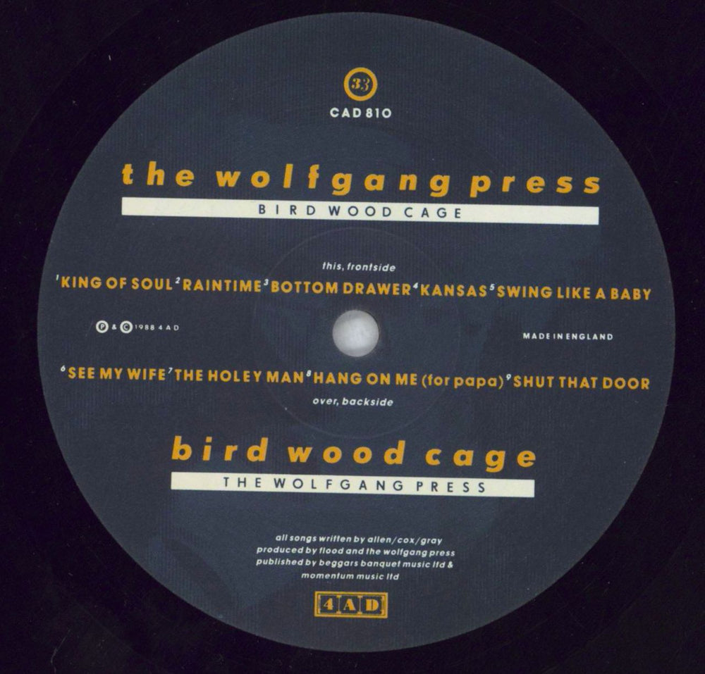 The Wolfgang Press Bird Wood Cage - Shrink UK vinyl LP album (LP record) WLFLPBI826135