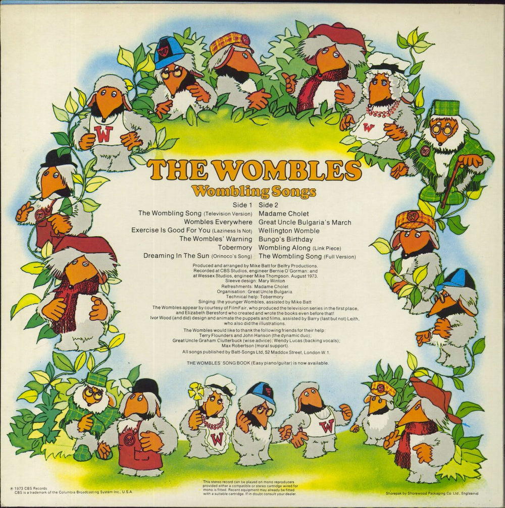 The Wombles Wombling Songs - Hype Stickered Sleeve UK vinyl LP album (LP record)