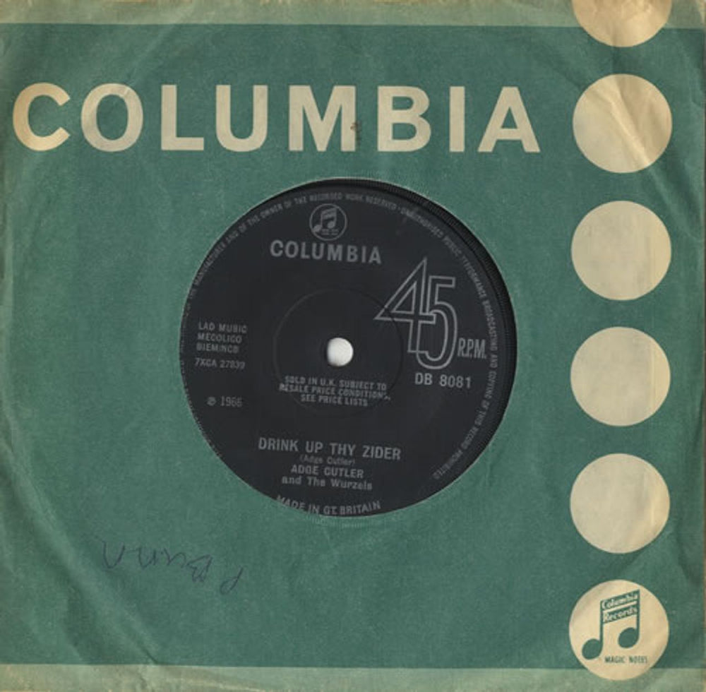 The Wurzels Drink Up Thy Zider UK 7" vinyl single (7 inch record / 45) DB8081