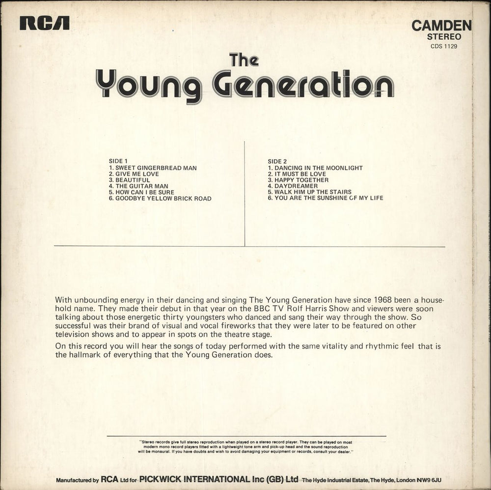 The Young Generation The Young Generation UK vinyl LP album (LP record)