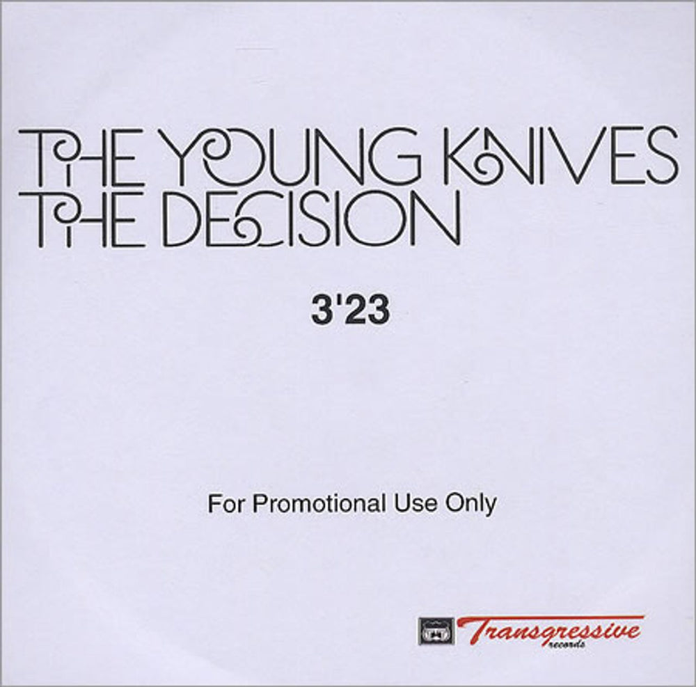 The Young Knives The Decision UK CD-R acetate CD-R ACETATE