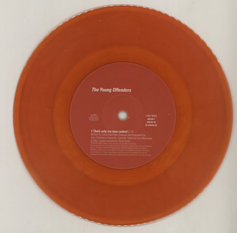 The Young Offenders That's Why We Lose Control - Red Vinyl UK 7" vinyl single (7 inch record / 45) VUX07TH569895