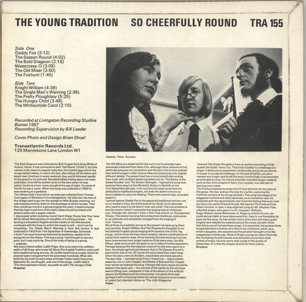 The Young Tradition So Cheerfully Round UK vinyl LP album (LP record)