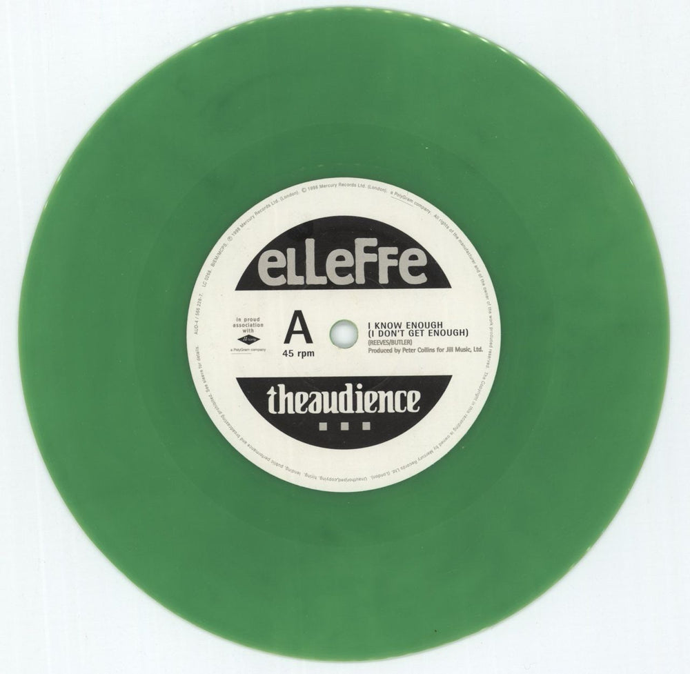 Theaudience I Know Enough - Green Vinyl + Poster UK 7" vinyl single (7 inch record / 45) TUD07IK120790