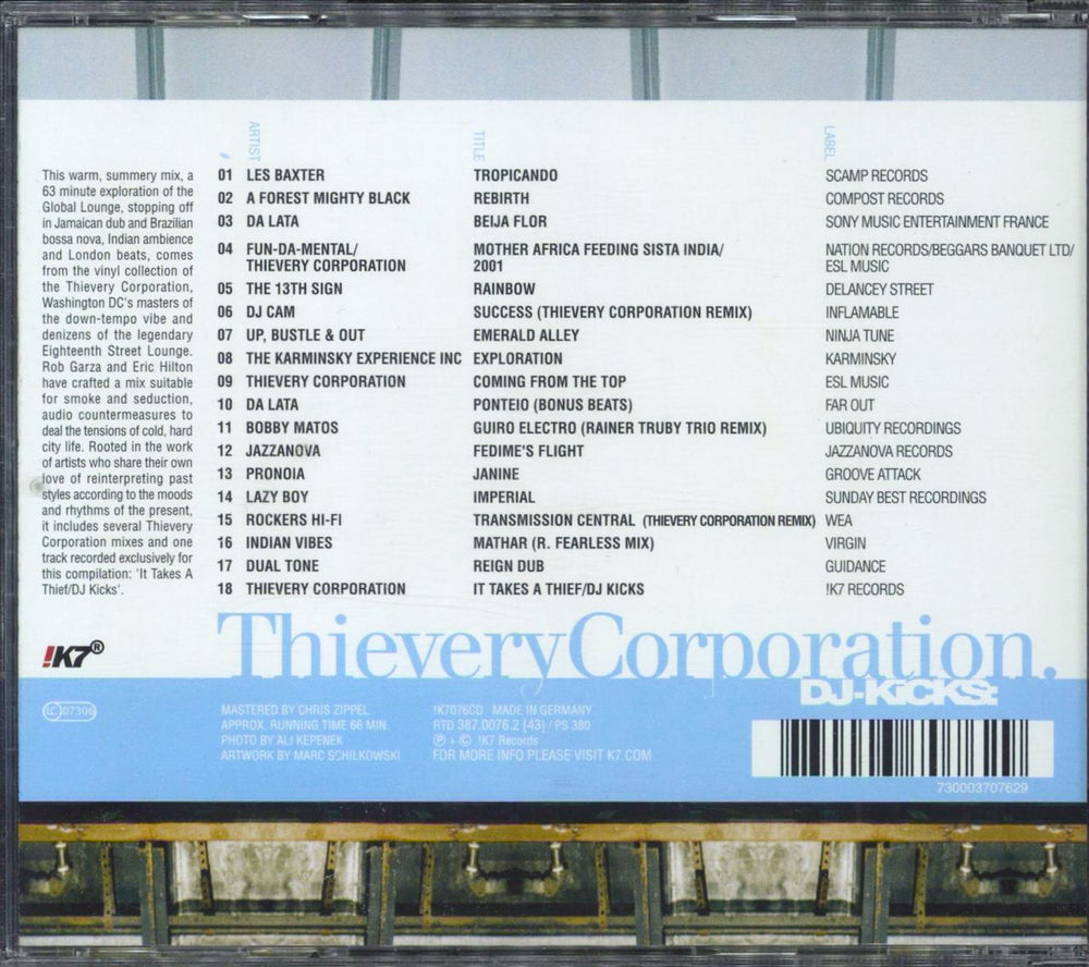 Thievery Corporation DJ-Kicks German CD album (CDLP) 730003707629