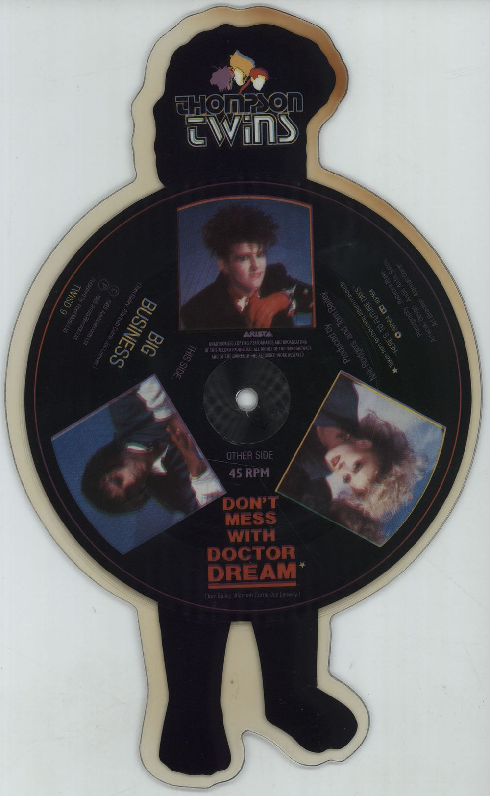 Thompson Twins Don't Mess With Doctor Dream UK shaped picture disc (picture disc vinyl record) TWISHDO96892